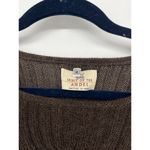 Spirit of The Andes UK Womens Baby Alpaca Knit Brown Sweater Jumper Size M - Picture 3 of 5